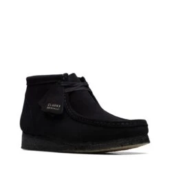 Clarks Wallabee Boot Black Suede -Clarks Shoes Store 26155517 W 2