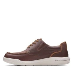 Clarks Driftway Low Dark Tan Leather -Clarks Shoes Store 26162962 W 5