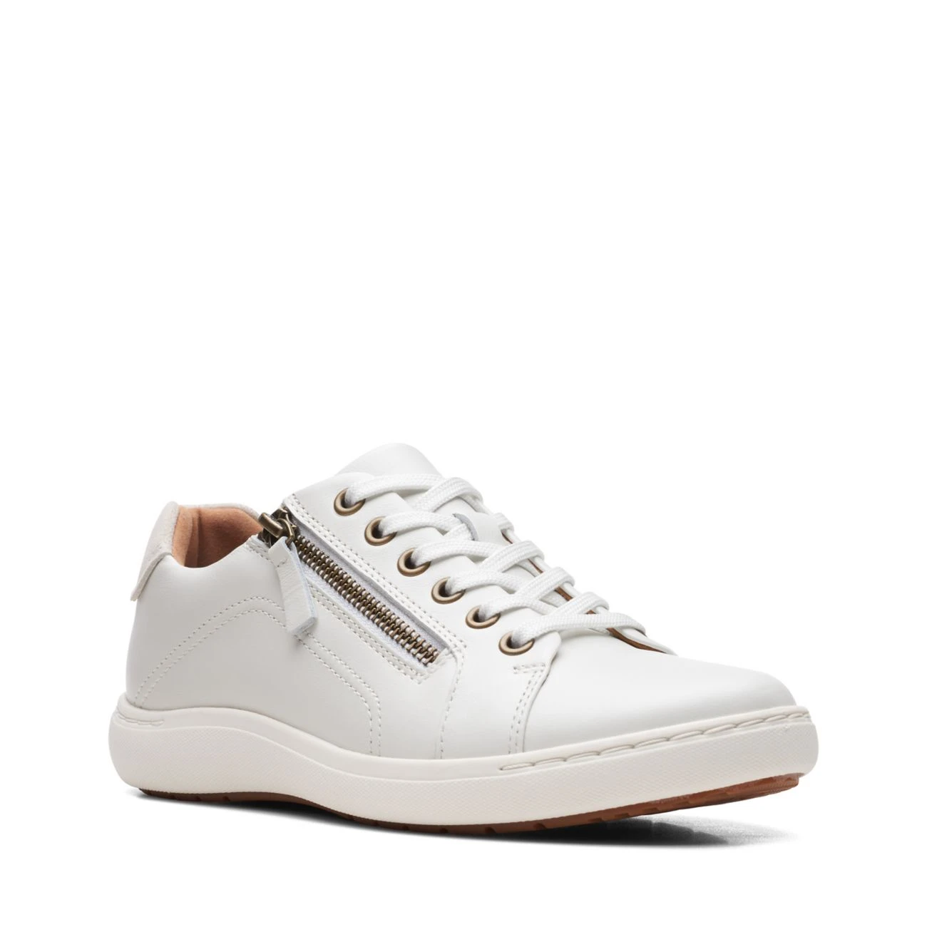 Clarks Nalle Lace White Leather 5 Clarks Nalle Lace White Leather - Image 3