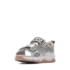 Clarks Clowder Print Toddler Silver -Clarks Shoes Store 26166120 W 4