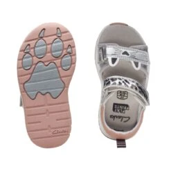 Clarks Clowder Print Toddler Silver -Clarks Shoes Store 26166120 W 7