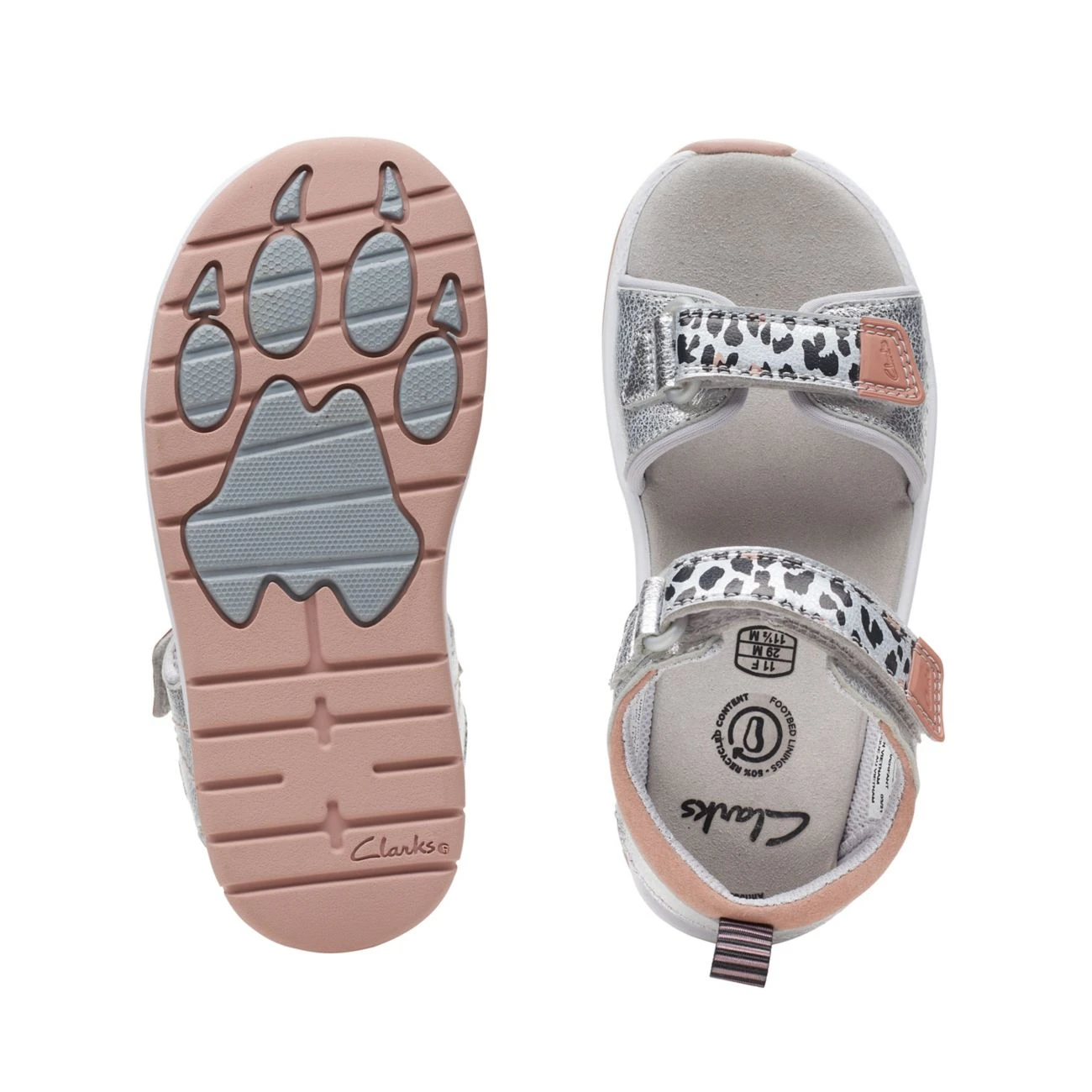 Clarks Clowder Print Kid Silver 9 Clarks Clowder Print Kid Silver - Image 7