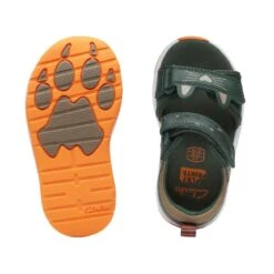 Clarks Clowder Print Toddler Khaki Combi -Clarks Shoes Store 26166136 W 7