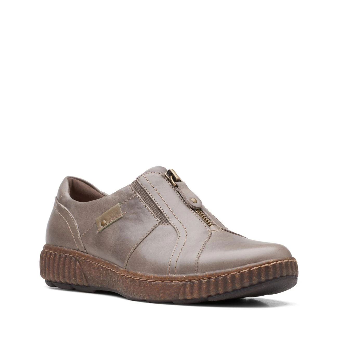 Clarks Magnolia Zip DarkTaupe Leather 4 Clarks Magnolia Zip DarkTaupe Leather - Image 2