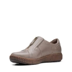 Clarks Magnolia Zip DarkTaupe Leather 12 Clarks Magnolia Zip DarkTaupe Leather -Clarks Shoes Store 26167484 W 4