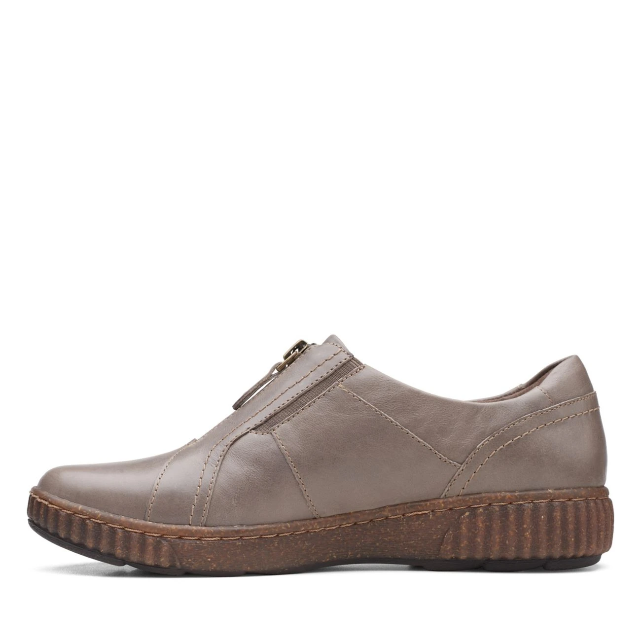 Clarks Magnolia Zip DarkTaupe Leather 7 Clarks Magnolia Zip DarkTaupe Leather - Image 5