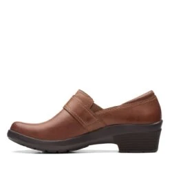 Clarks Angie Poppy Dark Tan Leather -Clarks Shoes Store 26167642 W 5