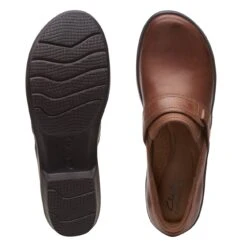 Clarks Angie Poppy Dark Tan Leather -Clarks Shoes Store 26167642 W 7