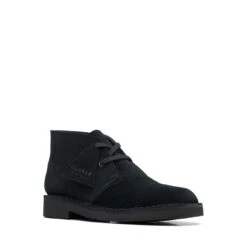 Clarks Desert Boot Older Black Suede -Clarks Shoes Store 26168039 W 2