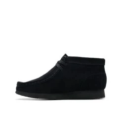 Clarks Wallabee Boot Older Black Suede -Clarks Shoes Store 26168044 W 2