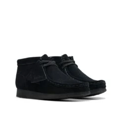 Clarks Wallabee Boot Older Black Suede -Clarks Shoes Store 26168044 W 4