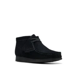 Clarks Wallabee Boot Older Black Suede -Clarks Shoes Store 26168044 W 7
