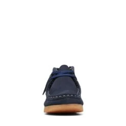 Clarks Wallabee Boot Older Navy Combination -Clarks Shoes Store 26168133 W 3