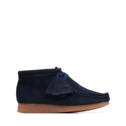 Clarks Wallabee Boot Older Navy Suede