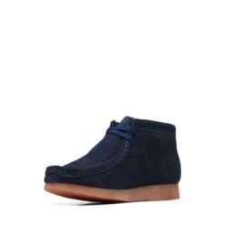 Clarks Wallabee Boot Older Navy Suede -Clarks Shoes Store 26169790 W 4
