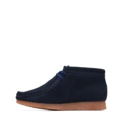 Clarks Wallabee Boot Older Navy Suede -Clarks Shoes Store 26169790 W 5