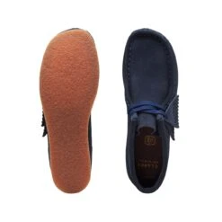 Clarks Wallabee Boot Older Navy Suede -Clarks Shoes Store 26169790 W 7