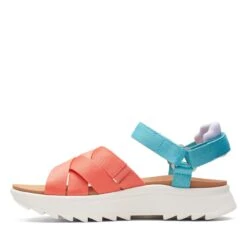 Clarks Dash Lite Cross Peach Combination -Clarks Shoes Store 26170426 W 5