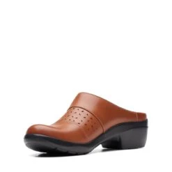 Clarks Angie Maye Dark Tan Leather -Clarks Shoes Store 26170515 W 4