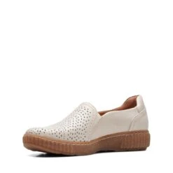 Clarks Magnolia Aster White Leather -Clarks Shoes Store 26171002 W 4
