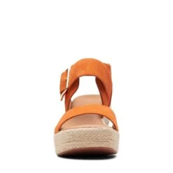Clarks Kimmei Hi Strap Orange Suede -Clarks Shoes Store 26171010 W 3