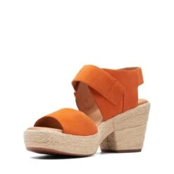 Clarks Kimmei Hi Strap Orange Suede -Clarks Shoes Store 26171010 W 4