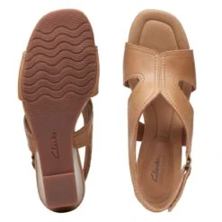 Clarks Kyarra Aster Light Tan Leather -Clarks Shoes Store 26171232 W 7