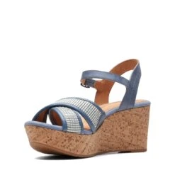 Clarks Elleri Plum Denim Blue Leather -Clarks Shoes Store 26171440 W 4