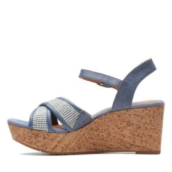 Clarks Elleri Plum Denim Blue Leather -Clarks Shoes Store 26171440 W 5