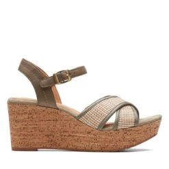 Clarks Elleri Plum Olive Leather