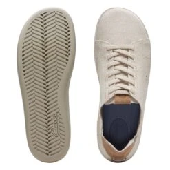 Clarks Higley Lace Sand Canvas -Clarks Shoes Store 26171547 W 7