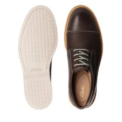 Clarks Atticus LT Cap Dark Brown Leather -Clarks Shoes Store 26171594 W 7