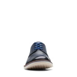 Clarks Atticus LT Cap Navy Leather -Clarks Shoes Store 26171595 W 3