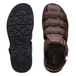 Clarks Walkford Fish Brown Tumbled -Clarks Shoes Store 26171794 W 7