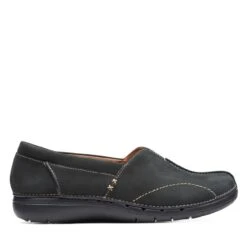 Clarks Un Loop Stride Black Nubuck