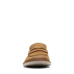 Clarks Atticus LT Slip Dark Sand Suede -Clarks Shoes Store 26172440 W 3