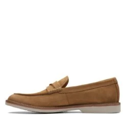 Clarks Atticus LT Slip Dark Sand Suede -Clarks Shoes Store 26172440 W 5
