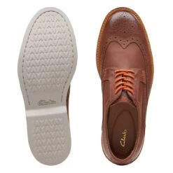 Clarks Atticus LT Limit Dark Tan Leather -Clarks Shoes Store 26172502 W 7