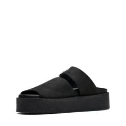 Clarks Crepe Slide Black Nubuck -Clarks Shoes Store 26172567 W 4