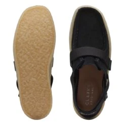 Clarks WallaCup Strap Black Suede -Clarks Shoes Store 26172569 W 7