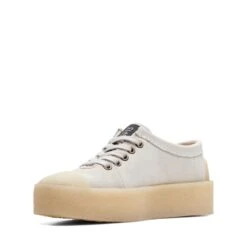 Clarks Tor Hoop Off White Suede -Clarks Shoes Store 26172600 W 4