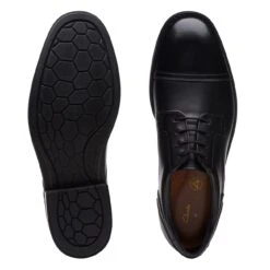 Clarks Un Hugh Cap Black Leather -Clarks Shoes Store 26172836 W 7