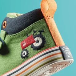Clarks Foxing Tor Hi Toddler Green -Clarks Shoes Store 26173004 W 12
