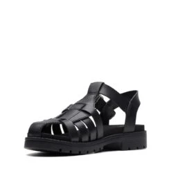 Clarks Orinoco Band Black Leather -Clarks Shoes Store 26173526 W 4