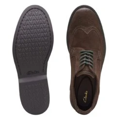 Clarks Atticus LT Limit Dark Brown Suede -Clarks Shoes Store 26173555 W 7